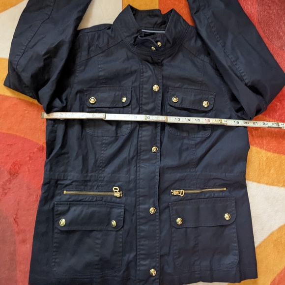 Tommy Hilfiger Navy Blue Utility Jacket Womens Large, Military Gorpcore Boho NEW - Picture 15 of 15